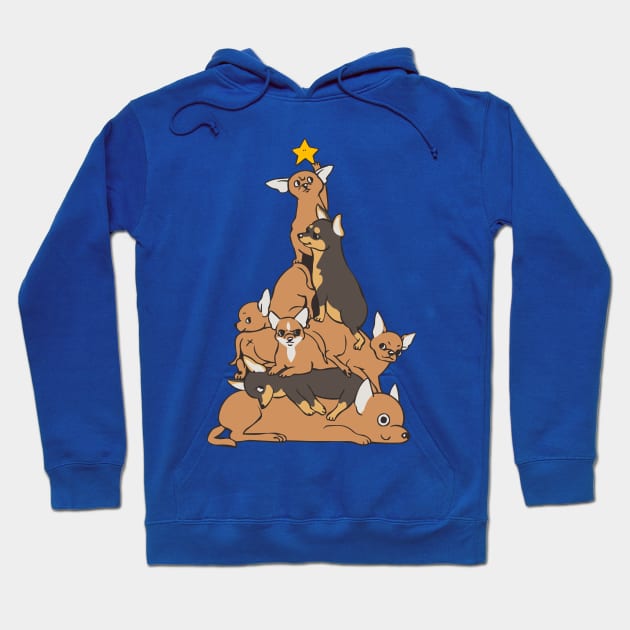 Christmas Tree Chihuahua Hoodie by huebucket